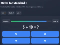 Gra Matematyka dla standardu II w Internecie