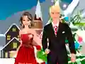 Gra Bożonarodzeniowe randki Barbie i Kena w Internecie
