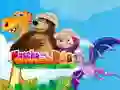 Gra Masha i Niedźwiedź: Dinozaur w Internecie
