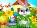 Gra Puzzle z Wielkanocnymi Jajkami Królika w Internecie