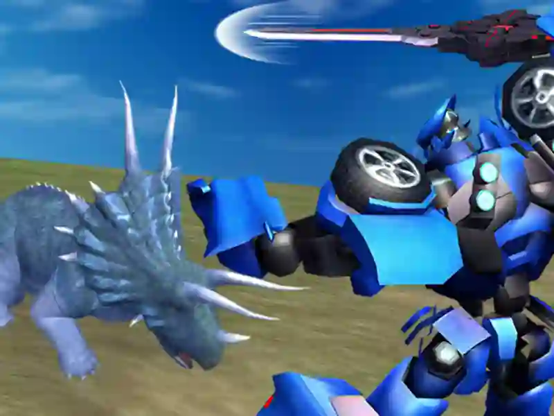 Gra Jurajski dinozaur przeciwko robotom w Internecie