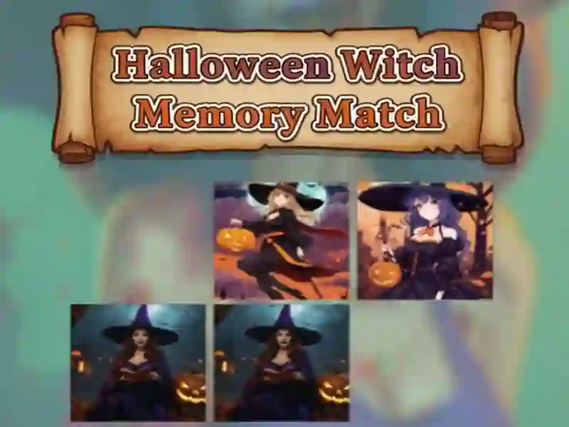 Gra Halloweenowa wiedźma: mecz pamięci w Internecie