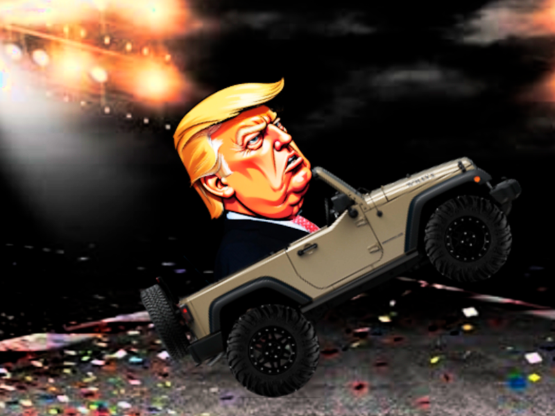Gra Trump wzywa koło w Internecie